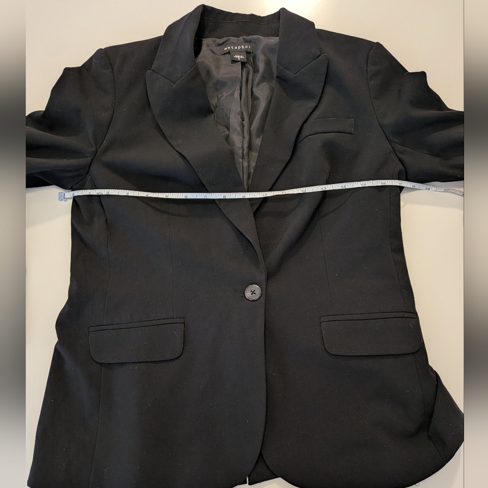 Metaphor Womens Black Single Button Blazer Jacket Size 6 Professional Workwear - Picture 4 of 6